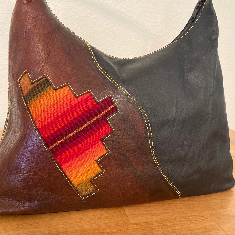 Peruvian leather shoulder bag